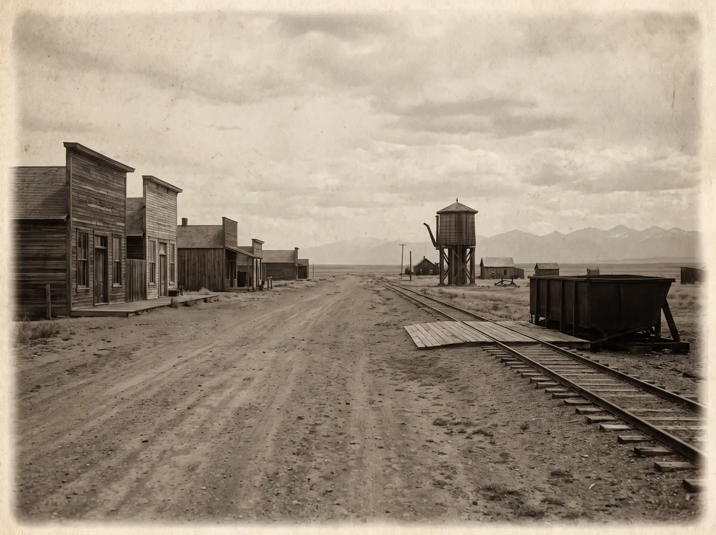 Illustration of a 1906 railroad town